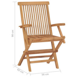 Berkfield Folding Garden Chairs 6 Pcs Solid Teak Wood - thumbnail 9