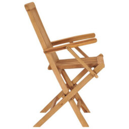 Berkfield Folding Garden Chairs 6 Pcs Solid Teak Wood - thumbnail 4