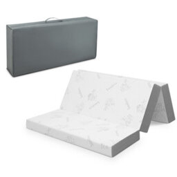 Costway Double 10 Cm Folding Gel-Infused Tri-Fold Mattress Topper Cool Gel Memory Foam
