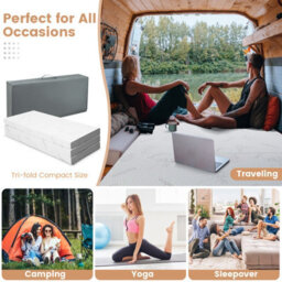 Costway Double 10 Cm Folding Gel-Infused Tri-Fold Mattress Topper Cool Gel Memory Foam - thumbnail 7