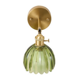 Living And Home Single Green Glass Wall Lamp With Remote Control, Usb Charging,for Hallway Entrance Hall,e27 - thumbnail 6