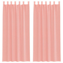 Berkfield Voile Curtains With Rod Pockets 2 Pcs Pink - thumbnail 2