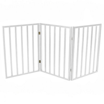 Oypla White Dog Safety Folding Wooden Pet Gate Portable Indoor Barrier - image 1