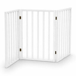 Oypla White Dog Safety Folding Wooden Pet Gate Portable Indoor Barrier - thumbnail 6