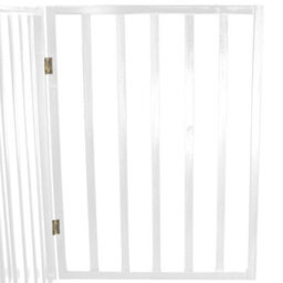 Oypla White Dog Safety Folding Wooden Pet Gate Portable Indoor Barrier - thumbnail 5
