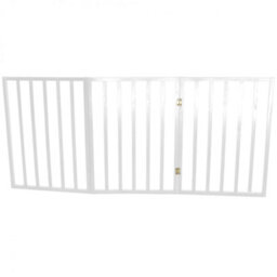 Oypla White Dog Safety Folding Wooden Pet Gate Portable Indoor Barrier - thumbnail 4
