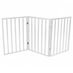 Oypla White Dog Safety Folding Wooden Pet Gate Portable Barrier
