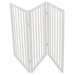 Oypla White Dog Safety Folding Wooden Pet Gate Portable Indoor Barrier - thumbnail 3
