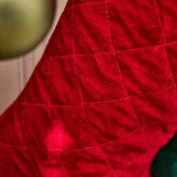 Dibor Set Of 2 Traditional Harrington Quilted Red & Green Velvet Xmas Gift Decoration Christmas Stocking For Kids - thumbnail 3