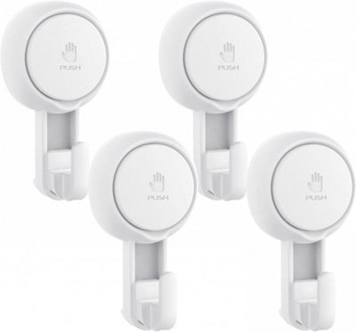 Suction Cup Shower Hooks For Bathrobes And Towels, Sturdy (Set Of 4), Waterproof And Reusable, For Bathroom And Kitchen - image 1