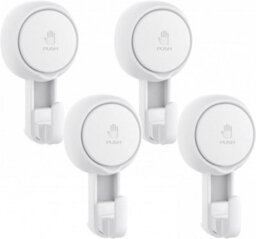 Suction Cup Shower Hooks For Bathrobes And Towels, Sturdy (Set Of 4), Waterproof And Reusable, For Bathroom And Kitchen - thumbnail 1