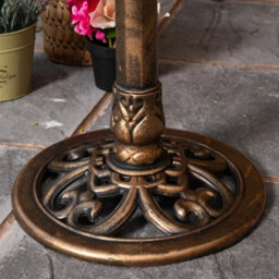 81Cm Bronze Effect Garden Bird Bath , Patio Water Bowl With Bird Sculptures - thumbnail 3