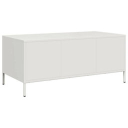 Berkfield Coffee Table White 101.5X50X43.5 Cm Cold-Rolled Steel - thumbnail 7