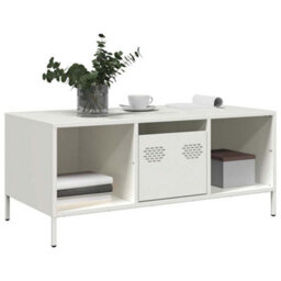 Berkfield Coffee Table White 101.5X50X43.5 Cm Cold-Rolled Steel - thumbnail 3