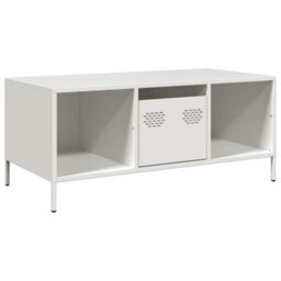 Berkfield Coffee Table White 101.5X50X43.5 Cm Cold-Rolled Steel - thumbnail 2