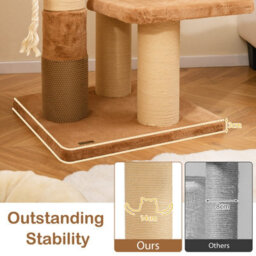 Costway Cat Tree For Indoor Cats 166 Cm Tall Kitty Tower W/self-Groomer-Caramel - thumbnail 5