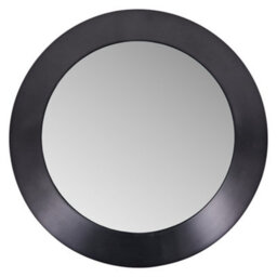 Pacific Lifestyle Round Wall Mirror Grey Metal Wide Angled Frame 60Cm Concave Contemporary - thumbnail 2