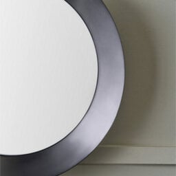Pacific Lifestyle Round Wall Mirror Grey Metal Wide Angled Frame 60Cm Concave Contemporary - thumbnail 4