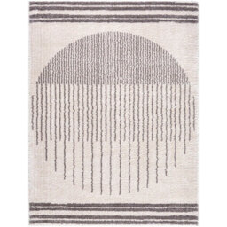 Livabliss Fossay Shaggy-Washable Beige Brown Green Grey Global High Pile Living Bedroom Rug 140 X 200 Cm Easy Care, Non Shedding - thumbnail 1