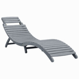 Vidaxl Sun Lounger Grey Wash Solid Acacia Wood - thumbnail 1