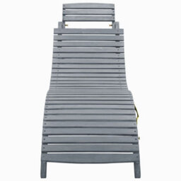 Vidaxl Sun Lounger Grey Wash Solid Acacia Wood - thumbnail 2