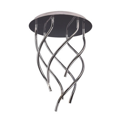 Luminosa Lighting Luminosa Aire Ceiling Round 6 Light G4 Vertical Arms, Polished Chrome, Not Led/cfl Compatible - image 1