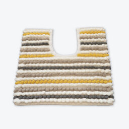 Allure Bath Fashions Striped Chunky Bobble Pedestal Mat - Mustard - thumbnail 1