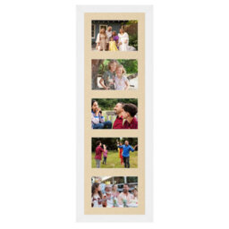 AK Frames 26X8 White Modern Multi Photo Frame With Ivory Mount - Holds 5 Apertures (5X) 6X4 Photos - thumbnail 1