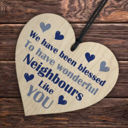 Red Ocean Handmade Wooden Hanging Heart Plaque Gift For Neighbours Keepsake For Friend Neighbour - thumbnail 6