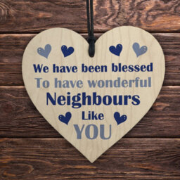 Red Ocean Handmade Wooden Hanging Heart Plaque Gift For Neighbours Keepsake For Friend Neighbour - thumbnail 5