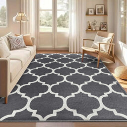Aspire Homeware Luxury Large Rug, Non-Slip Plush Living Room Bedroom Area Carpet, Cosy Floor Rug Ava Grey (L)230 X (W)160Cm