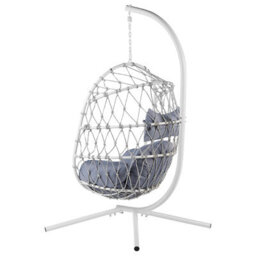 Beliani Hanging Chair With Stand Adria Metal White - thumbnail 6
