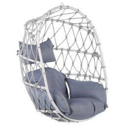 Beliani Hanging Chair With Stand Adria Metal White - thumbnail 7