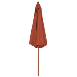 Berkfield Outdoor Parasol With Wooden Pole 300 Cm Terracotta - thumbnail 3