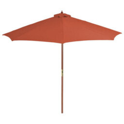 Berkfield Outdoor Parasol With Wooden Pole 300 Cm Terracotta - thumbnail 2