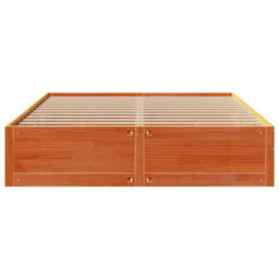 Berkfield Bed Frame Without Mattress With Drawers Wax Brown 180X200 Cm Super King Solid Wood Pine - thumbnail 4