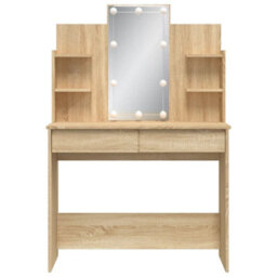 Vidaxl Dressing Table With Led Lights Sonoma Oak 96X40X142 Cm - thumbnail 5