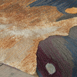 Multicolored Viscose , Wool Abstract , Optical/(3D) Handmade , Luxurious , Wool Rug For Living Room, Bedroom - 297Cm X 419Cm - thumbnail 7