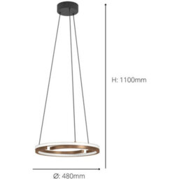 Loops Stylish Modern Design Bronze And Black Led Indoor Pendant Ceiling Light - thumbnail 4