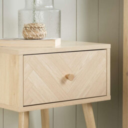 1 Drawer Oak Brown Wooden Bedside Birlea Herringford - thumbnail 3