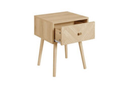 1 Drawer Oak Brown Wooden Bedside Birlea Herringford - thumbnail 8