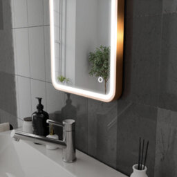 Harper & Harlow 400X600 Vela Brushed Copper Led Illuminated Bathroom Mirror - thumbnail 5