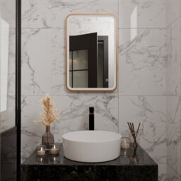 Harper & Harlow 400X600 Vela Brushed Copper Led Illuminated Bathroom Mirror - thumbnail 6