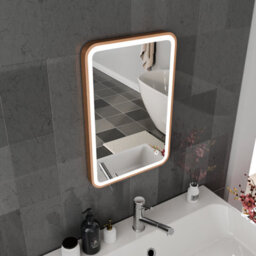 Harper & Harlow 400X600 Vela Brushed Copper Led Illuminated Bathroom Mirror - thumbnail 4