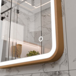 Harper & Harlow 400X600 Vela Brushed Copper Led Illuminated Bathroom Mirror - thumbnail 9