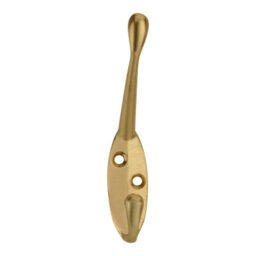 GoodHome Brushed Brass Effect Zinc Alloy Wall-Mounted Hat & Coat Hook (H)37.9mm (D)46mm