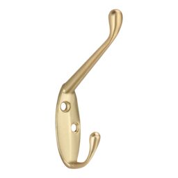 GoodHome Brushed Brass Effect Zinc Alloy Wall-Mounted Hat & Coat Hook (H)37.9mm (D)46mm - thumbnail 4
