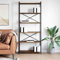 Berkfield Bookcase Old Wood 80 X 30 X 188 Cm Engineered Wood - thumbnail 4