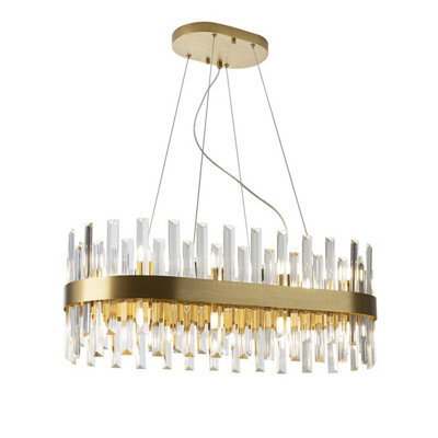 Luminosa Lighting Luminosa Grace 20 Light Pendant Ceiling Light Brushed Gold, Transparent, G9 - Uk Stock - image 1