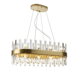 Luminosa Lighting Luminosa Grace 20 Light Pendant Ceiling Light Brushed Gold, Transparent, G9 - Uk Stock - thumbnail 1